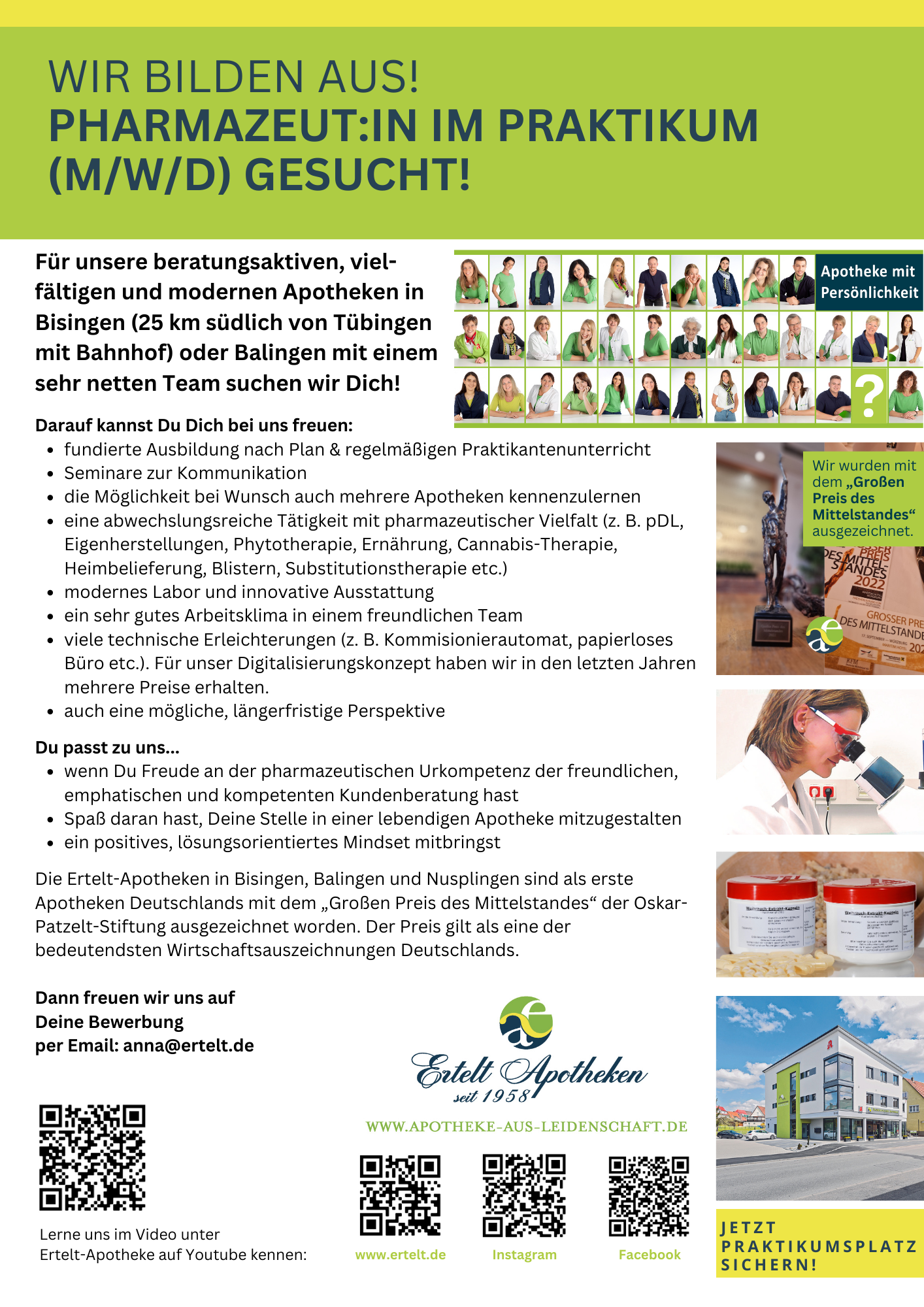 Mehr über den Artikel erfahren Pharmazeut:in im Praktikum (m/w/d)